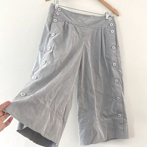 Anthropologie Nautical Wide Leg Cropped Pants